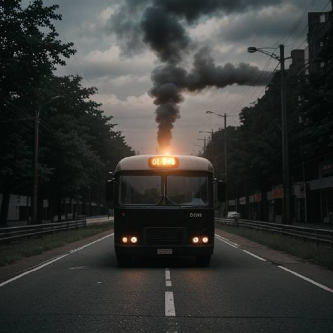 В Туле на проспекте Ленина загорелся автобус с людьми внутри